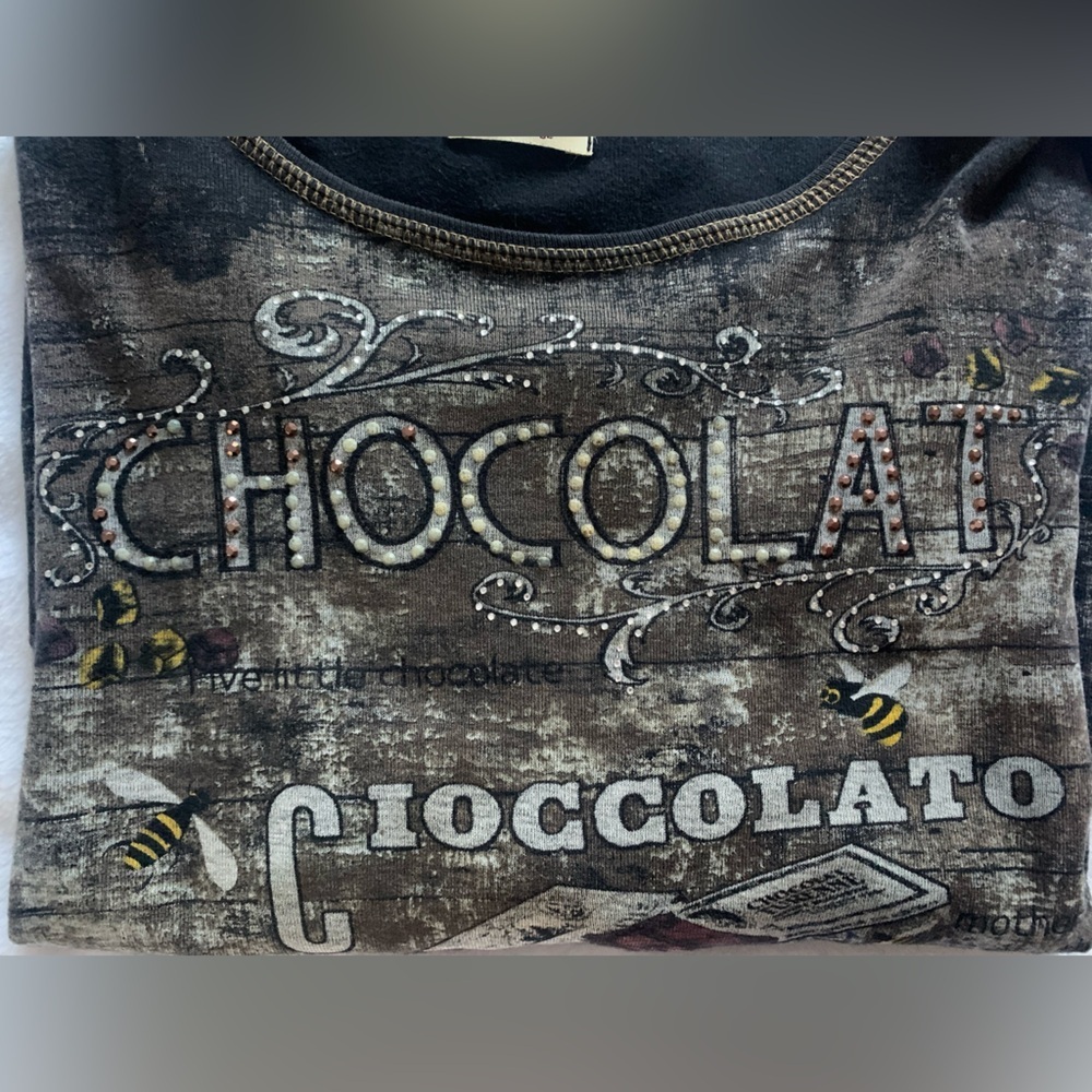 Cactus Y2K Chocolat Embellished Shirt L - Picture 12 of 13